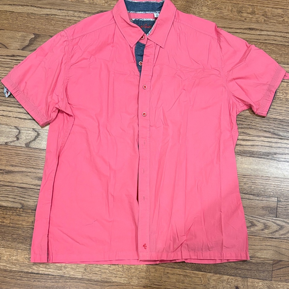 Robert Graham Men's Pink Short Sleeve Shirt Large
